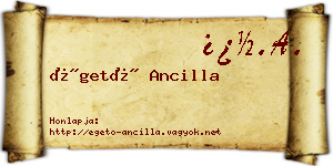 Égető Ancilla névjegykártya